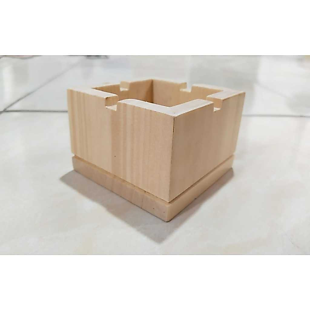 Kotak asbak kayu pinus aestetic, asbak kayu 080806