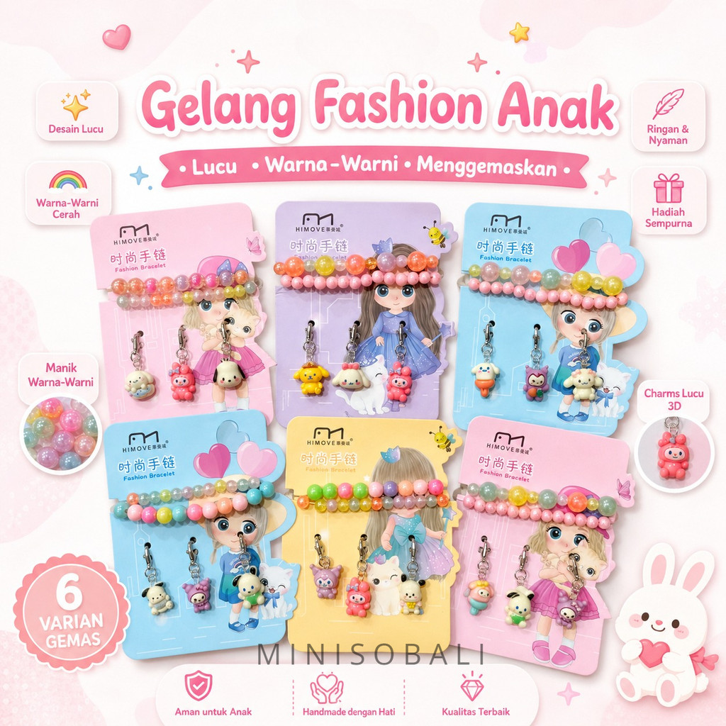 MINISO BALI | Set Kalung dan Gelang Anak Lucu Aksesoris Kalung dan Gelang Anak Perhiasan Anak