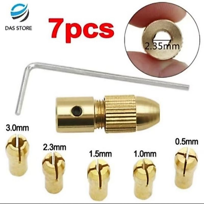 Mini Drill Chuck Set Kepala Bor Mini Collet Dinamo Motor Dc