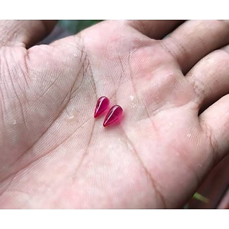 Batu Merah Delima Asli Sepasang Bentuk Buah Delima