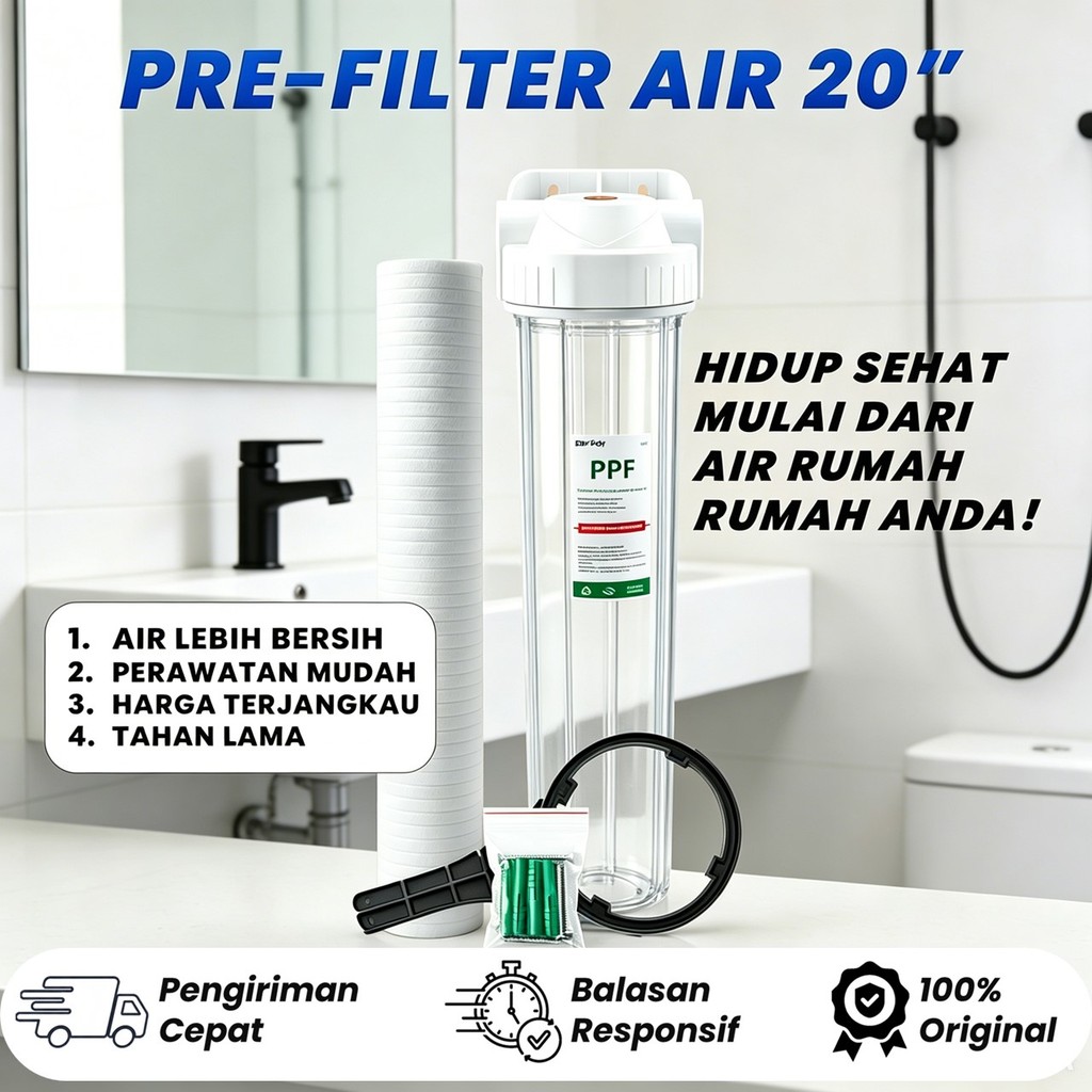 Housing Filter Air 20" / Water Filter Housing 20" -  Clear, 1/2 inch