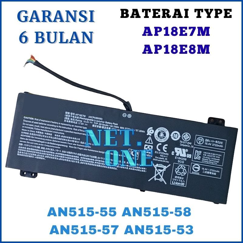 Baterai For Acer Nitro 5 AN515-43 AN515-46 AN515-46 AN515-44 AN515-53 -NETONE