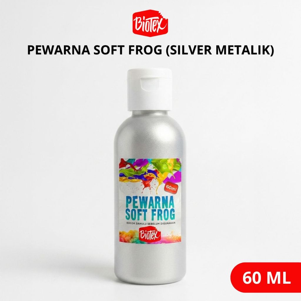Biotex PEWARNA LATEKS 60 ML SILVER METALIK - Latex Latek Soft Frog Sofrog