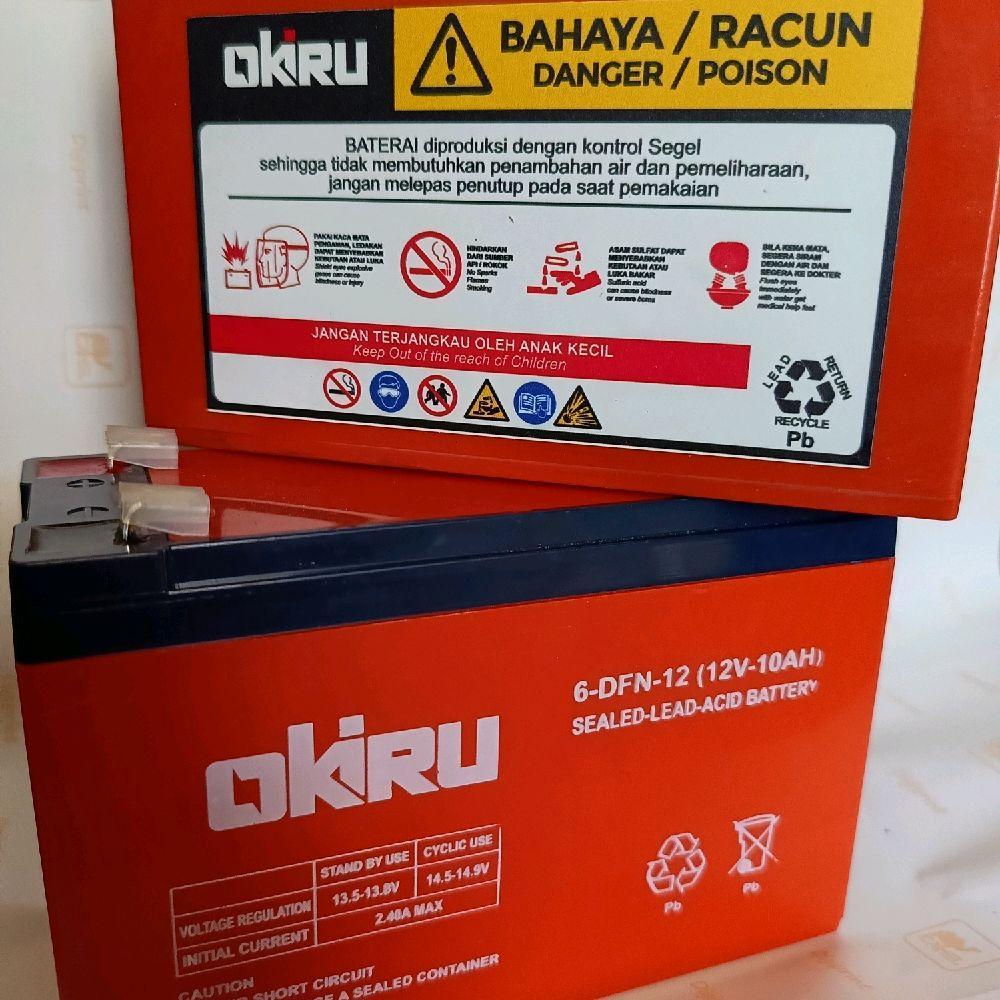 AKI,ACCU, BATERAI 12VOLT 10AH OKIRU