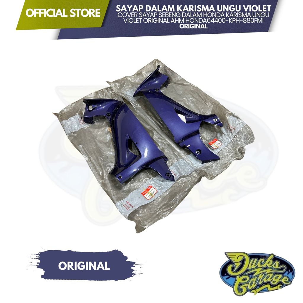 64400/64450-KPH-880FMI Cover Tebeng Sayap Dalam Honda Karisma X D 125 Original Ungu Violet