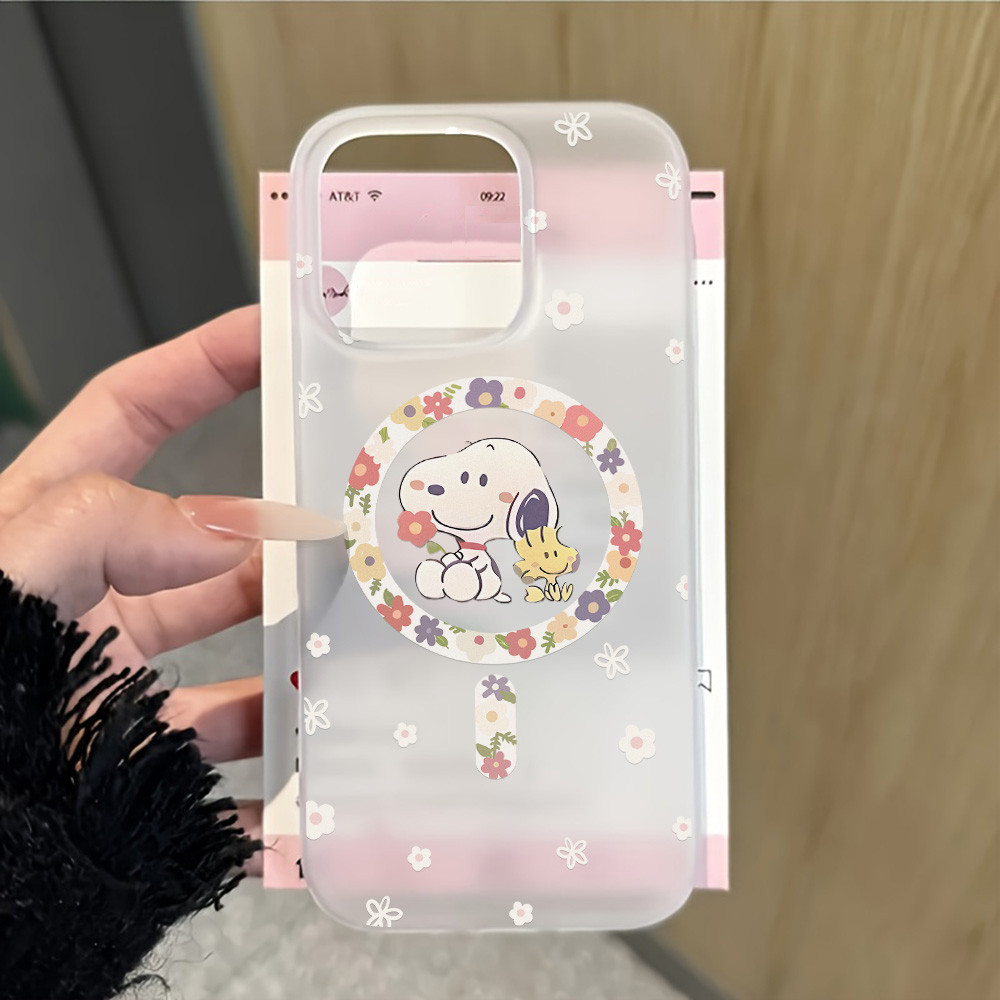 Snoopy Casing Magnetik Ultra Tipis Untuk IPhone 13 14 11 12 15 16 17 Pro Max Covers 14 15 Plus Magne
