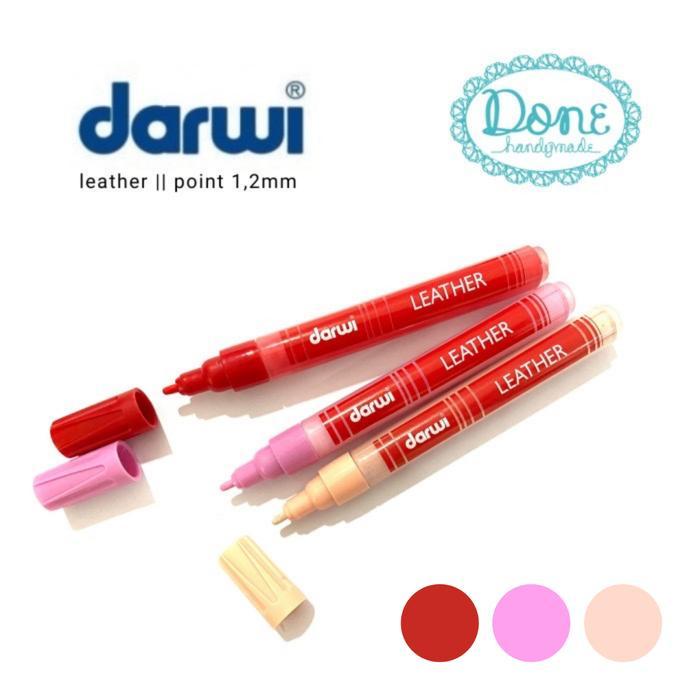 Darwi leather marquer darwi alat lukis permanen fabric paint cat kain - peach