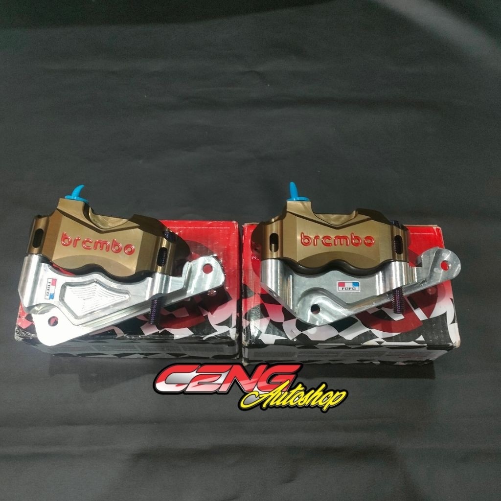 kaliper brembo 4 piston pot + breket kaliper 4 piston pot wave 125/100 original thailand