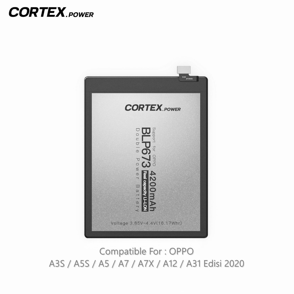 CORTEX POWER - Baterai BLP673 Compatible With OPPO A3S / A5S / A5 / A7 / A7X / A12 / A31 Edisi 2020 