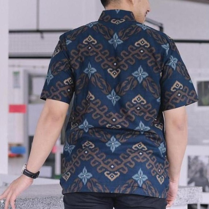 NEW BAJU BATIK PRIA PENDEK KATUN FURING SONGKET MODERN KANTOR JUMBO XXXXL ORI