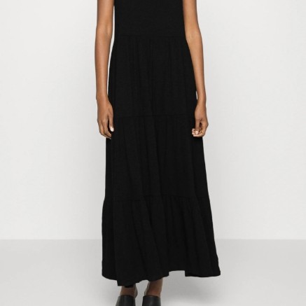 Maxi dress black cami sleeveless gap gaun panjang polos nranded wanita