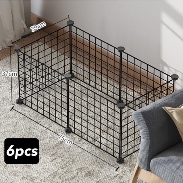 Kandang Hewan Peliharaan - Kandang Kucing Anjing Pagar Besi - Pet Cage Stackable Pet Fence - DIY Pet