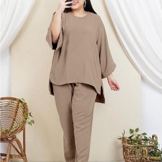 set crinkle jumbo ld 120-140cm/setelan one set jumbo /fashion tiktok