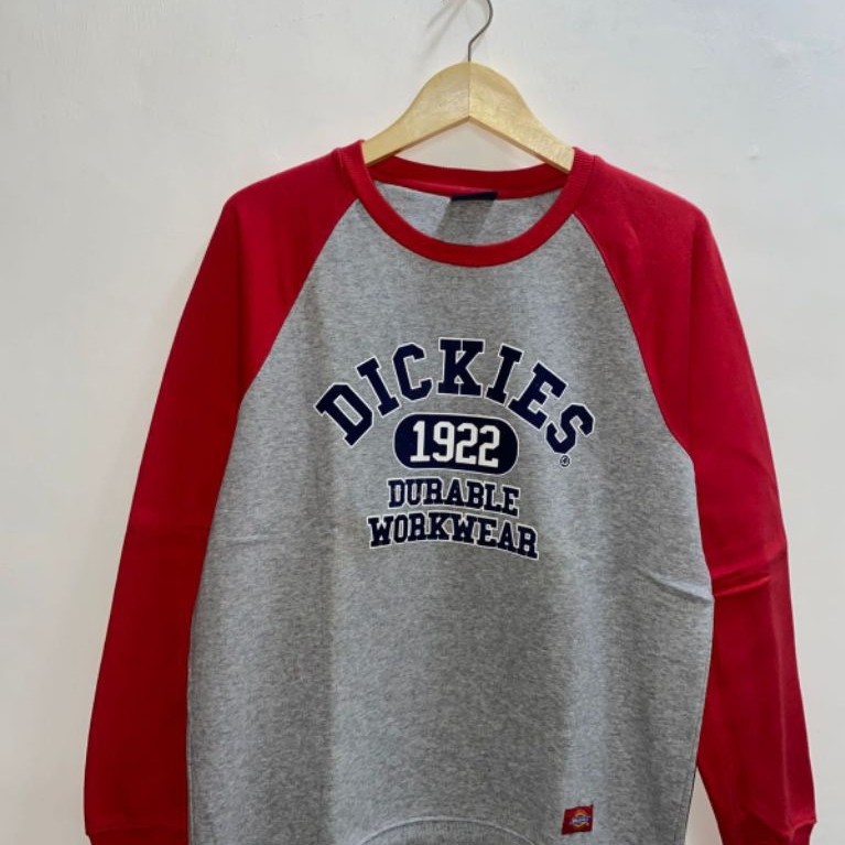 Sweatshirt Dickies 1922 Durable Workwear Original - Grey Red Raglan - Size M