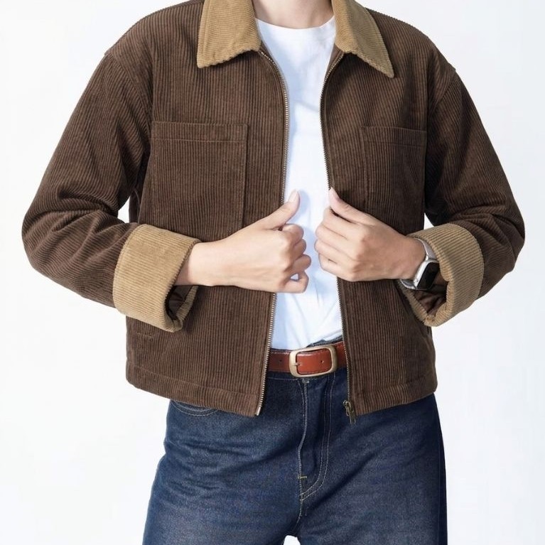 Jaket crop Corduroy Korean style