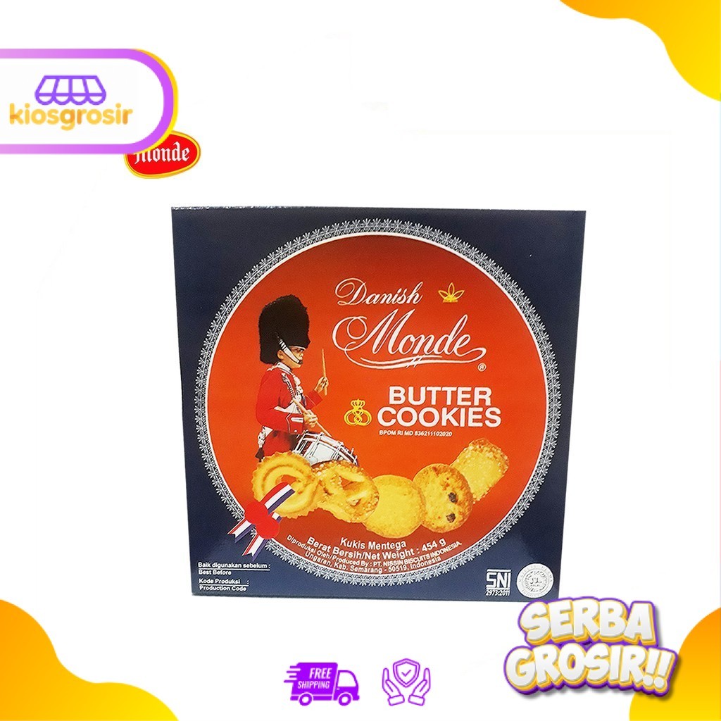 KIOSGROSIR Danish Monde Butter Cookies 454 gr BIscuits TIN Kaleng Kecil