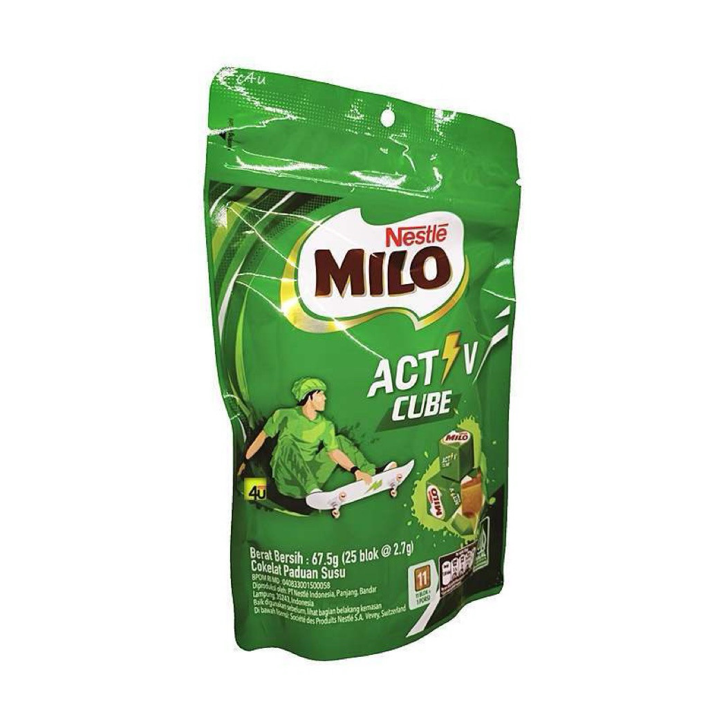 More_Man Nestle Milo Active Cube Permen Kotak Bubuk Cokelat Milo Isi 25 Pcs