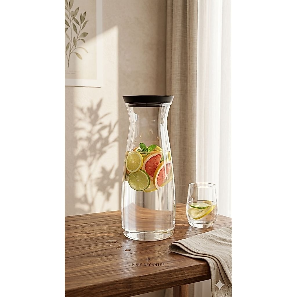 Tupperware Clear Pitcher – 1.3L Tutup Hitam, teko kristal tupperware new