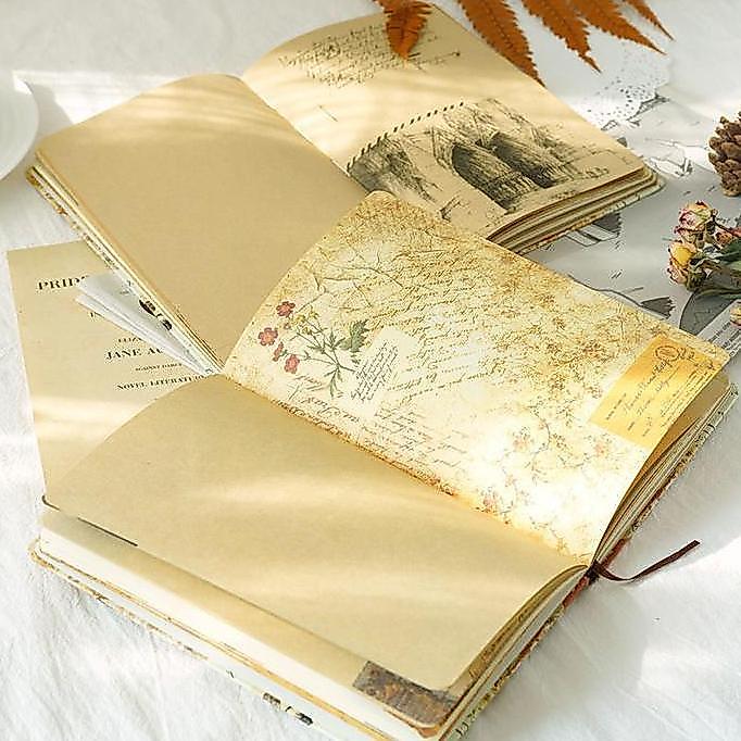 opevana78 - Notebook Aesthetic Retro Buku Diary Aesthetic Hardcover Buku Tulis Sekolah Buku Catatan 