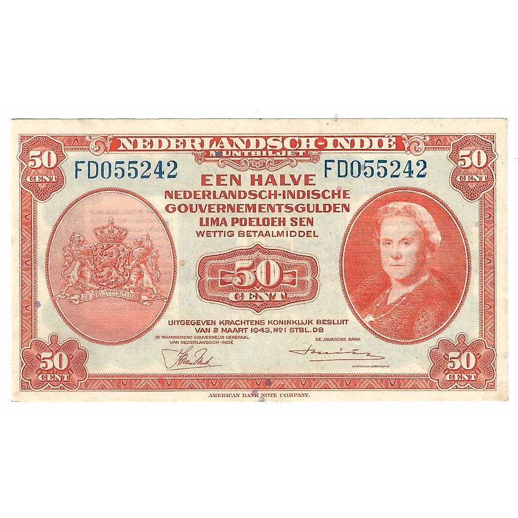 Uang NICA Belanda 50 Cent Gulden Original