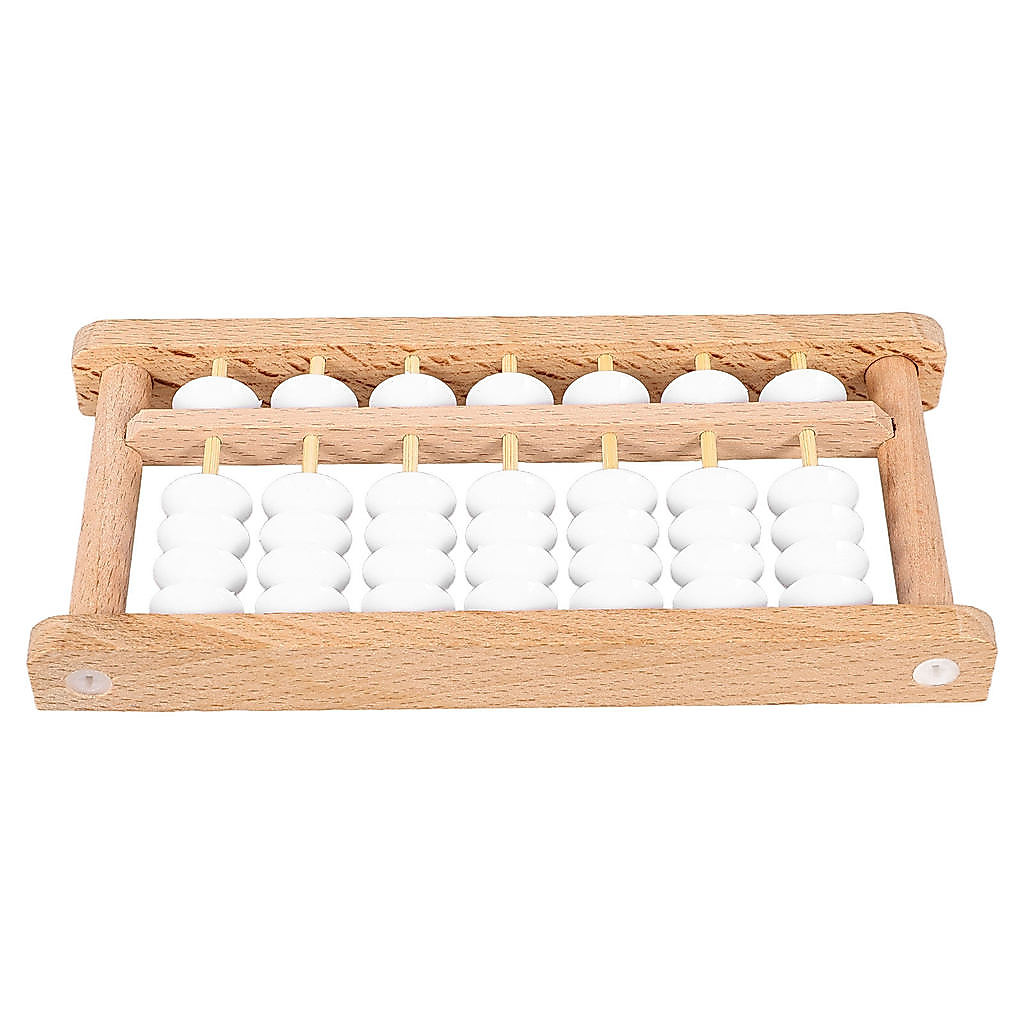 1Set Vintage Style Wooden DIY 7-Column Chinese Abacus for Students Adults Math Learning Educational