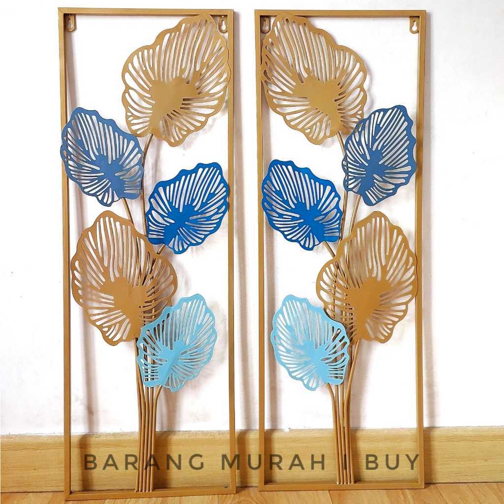 Hiasan Dinding mewah Frame Metal Gold  Leaf Ginko Scandinavian/ Nordic / Ornaments Wall Decor Set
