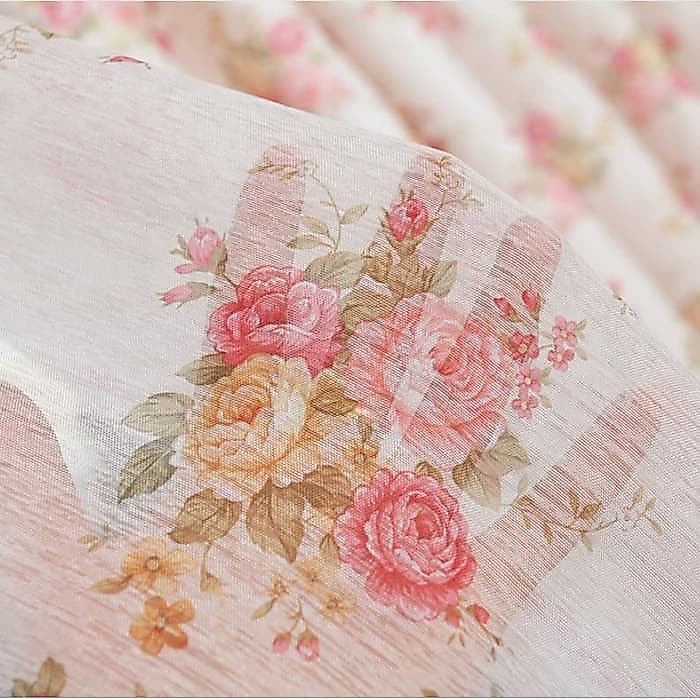 Vitrase Gorden/Tirai/pink/Bunga Bunga