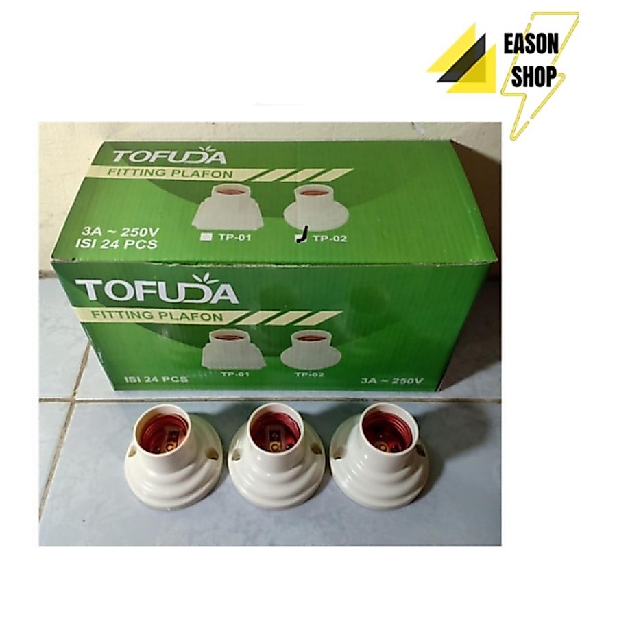 Fitting Fiting Plafon Piting Lampu Holder Bulat Lampu E27 Tofuda