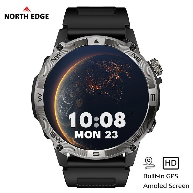 Jam Tangan Pintar NORTH EDGE NEW GPS Layar AMOLED HD 143'' Dilengkapi GPS, Barometer Ketinggian, Kom