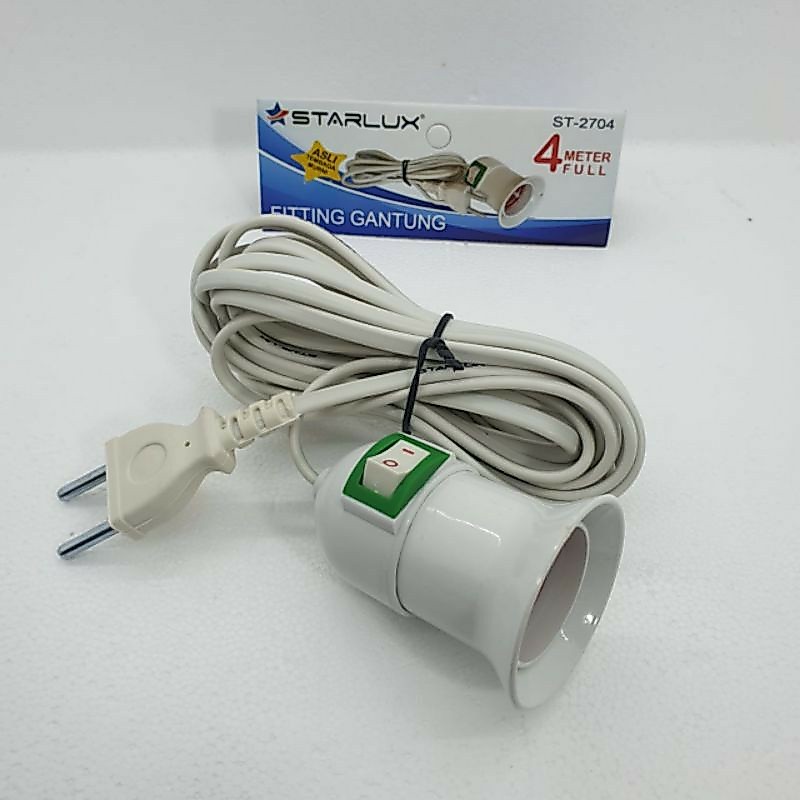 fiting gantung lampu saklar + kabel dan colokan fitting