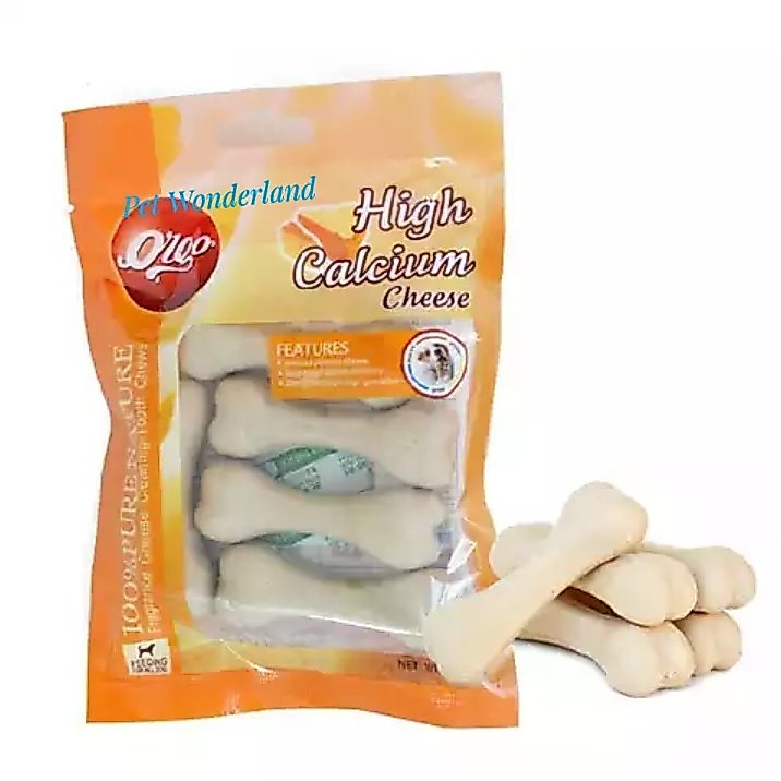 Orgo High Calcium Dental Cheese Bone - Snack Anjing Rasa Keju - Cemilan Anjing