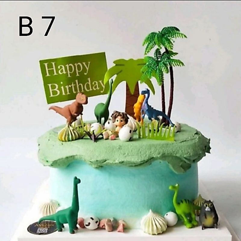 Topper Kue Dinosaurus, Hiasan Kue Tema Dinosaurus, Mainan Set Dinosaurus