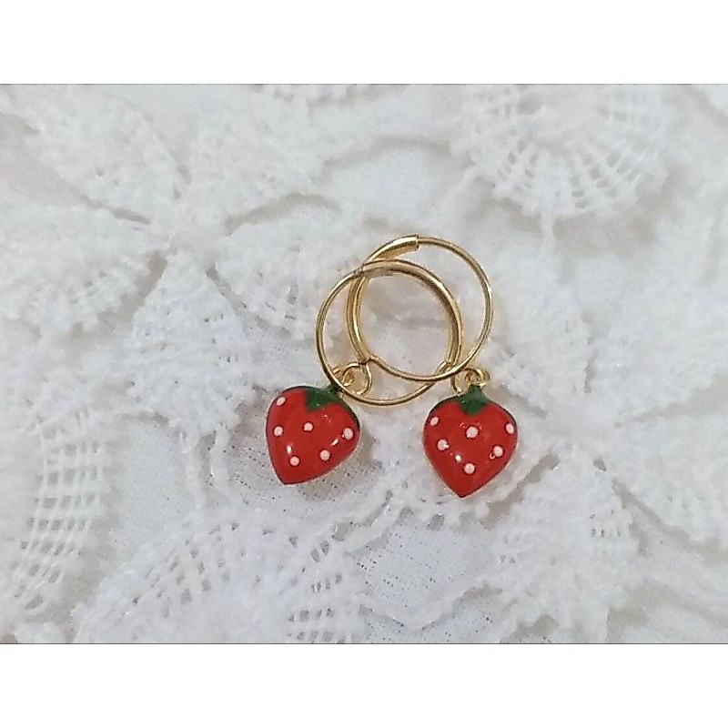 Anting Anak Ring strawberry Emas Muda 1/2 Gram