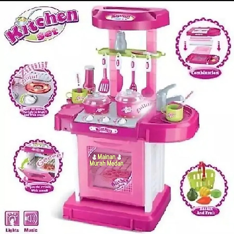 Mainan Medan - Mainan Kitchen Set Pink Koper Mainan Masak Masakan Anak Mainan Kitchen Set Jumbo