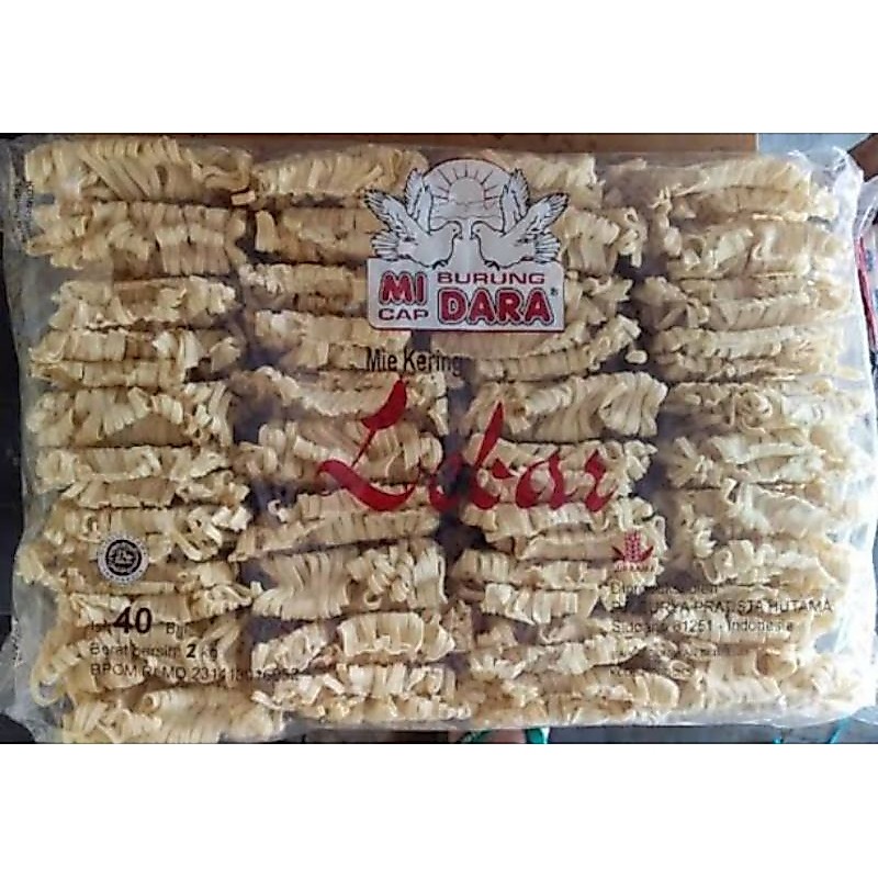 MIE BURUNG DARA LEBAR PIPIH isi 40 keping / Mi Burung Dara / Doro Lebar / Bakmie Malang