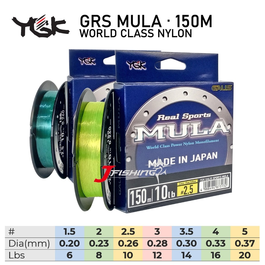 Senar YGK Galis Real Sport Mula 150M | 6 S/D 20 Lb | Nylon Monofilament