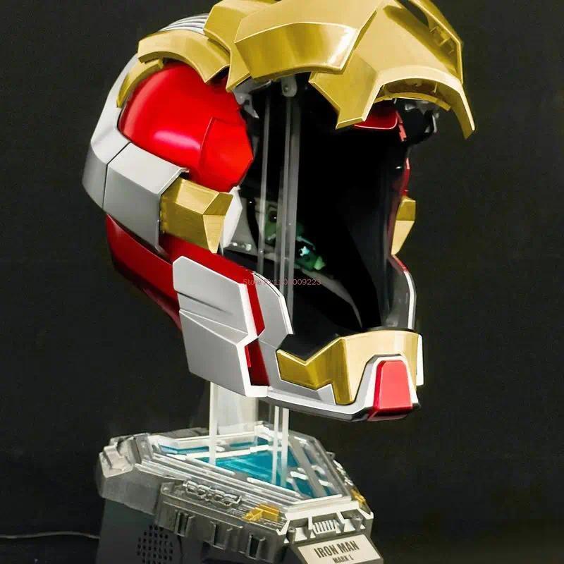 Helm Iron Man Mk17 Mainan Elektrik Dengan Kontrol Suara Jarvis & Dapat Dipakai, Buka & Tutup Otomati