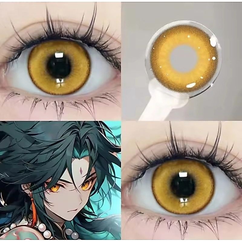 DS × Softlens Karakter Cosplay Halloween Dawn Gold Minus