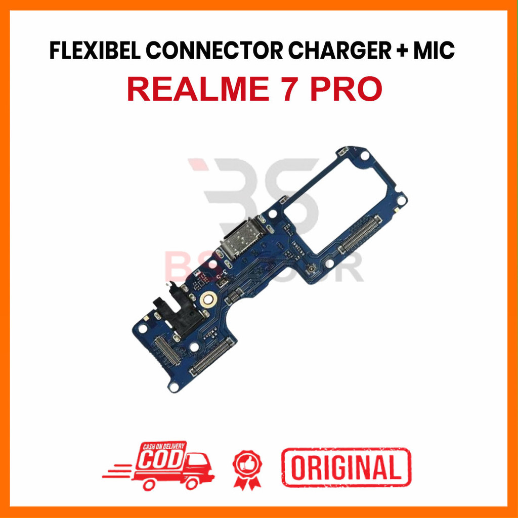 FLEXIBEL CONNECTOR CHARGER REALME 7 PRO CONNECTOR HANDSFREE + MIC ORI