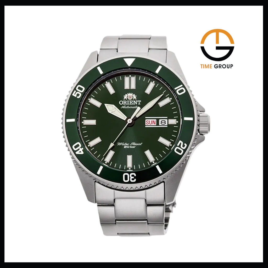 JAM TANGAN PRIA ORIENT KANNO RA-AA0914E AUTOMATIC GREEN DIAL STAINLESS STRAP