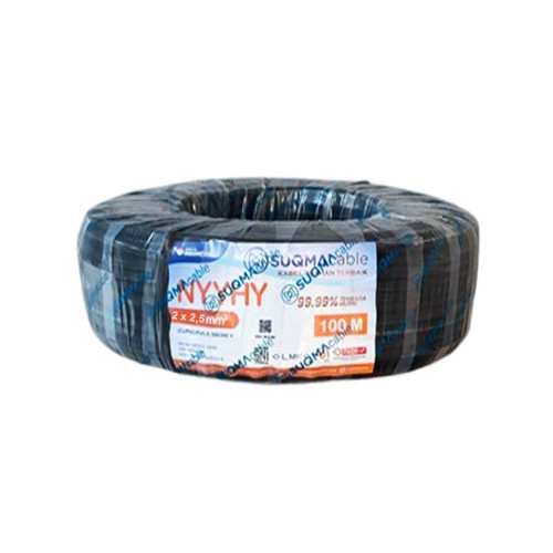 SUQMA CABLE - NYYHY 2 x 2,5mm - 50 Meter - Kabel Listrik Tembaga Serabut - SNI - LMK