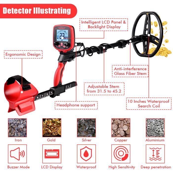 TIANXUN Metal Detektor TX850L Logam Emas Detector TX-850L TX 850 L - TX-850 L SNIPER terlaris
