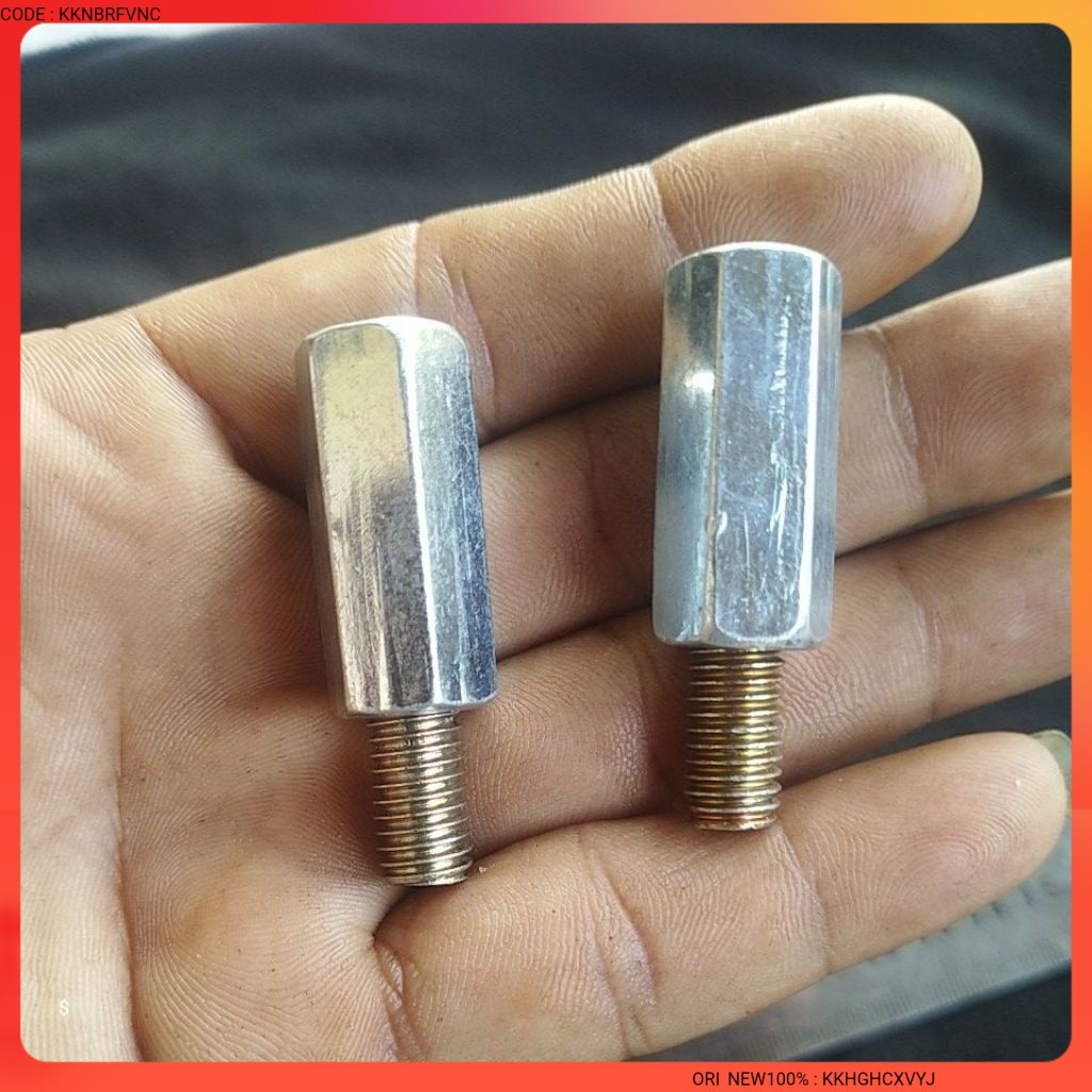 SUZUKI // 2biji sambungan spion motor Suzuki dan sepeda listrik ukuran baut 12 kunci 13 panjang 4,5c