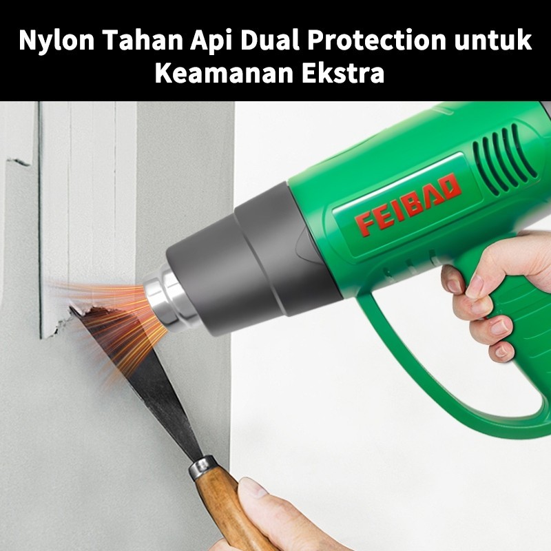 FEIBAO Alat Pemanas 1800W 200mm Blower Udara Panas Multifungsi Untuk Stiker Plastik dan Elektronik