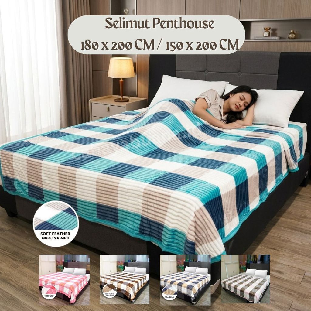 Penthouse Selimut Tidur 150 x 200 CM /180 x 200 CM Spring Bed Dewasa Bulu Tebal Super Soft Lembut