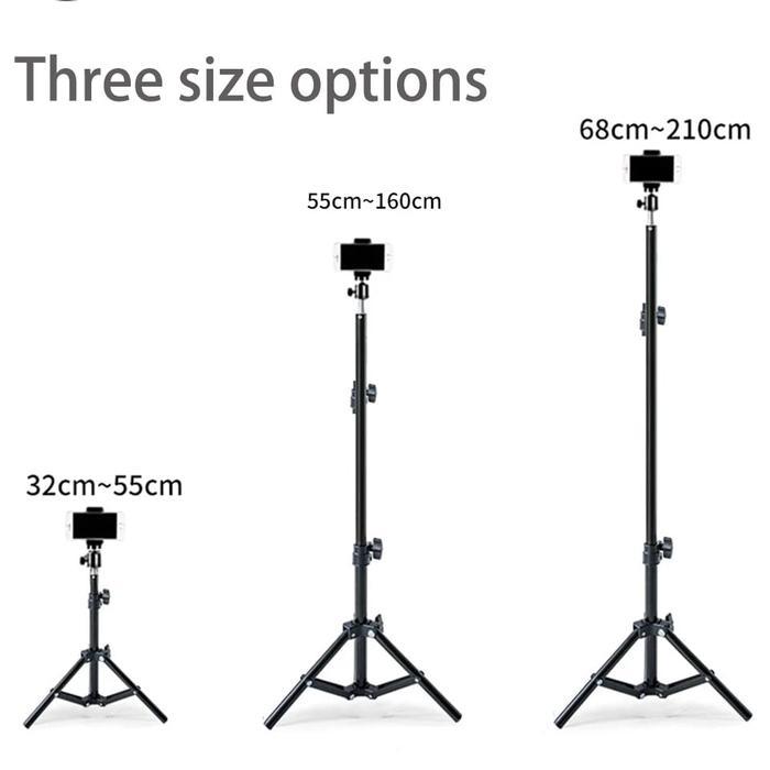 Tripod Stand Phone Holder Hp camera RingLight 1,3Meter Good Quality - Tinggi 1,3Meter