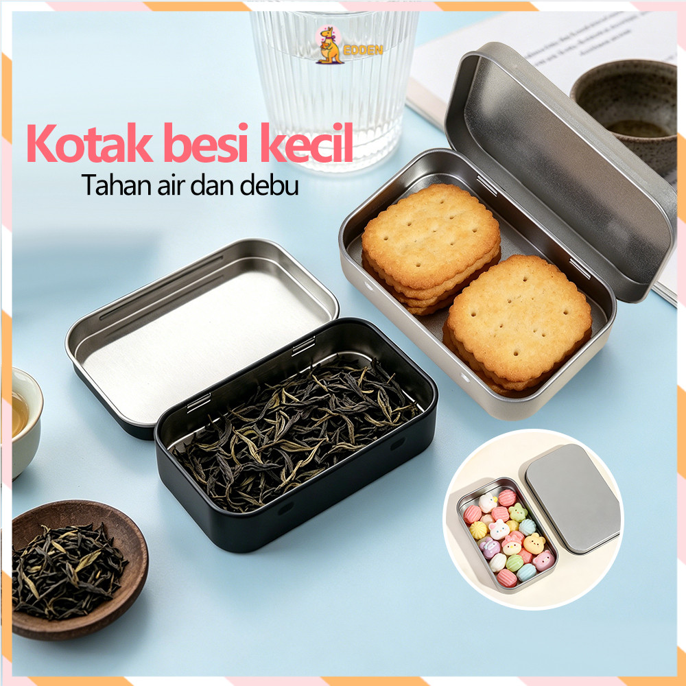 Edden Kaleng Case Storage Box Tin Case Box Mini Multi Purpose Tin Case Portable