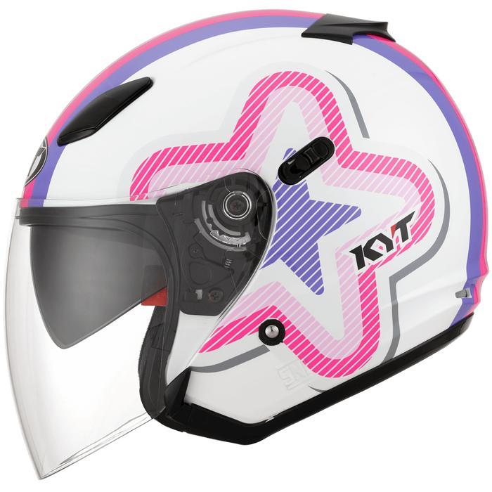 HELM KYT DJ MAXI #5 - WHITE/PINK - M