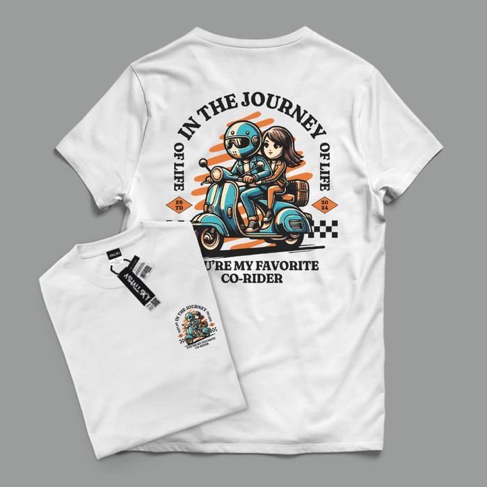Ashall.sky Baju Kaos Distro Pria Motif Vespa Pakaian Pria Wanita Terbaru | Kaos Distro Warna Putih U