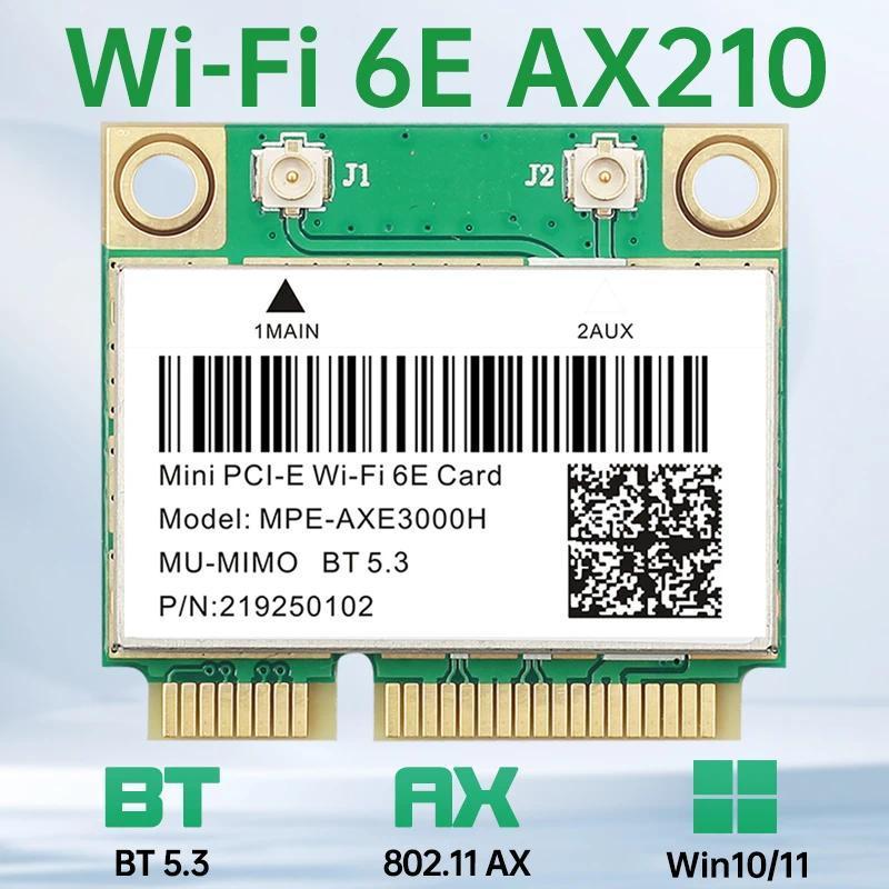 WiFi 6E AX210HMW Mini PCIE BT53 Wifi Card Bluetooth 53 AX210 Network Card 80211AX Wireless Network A